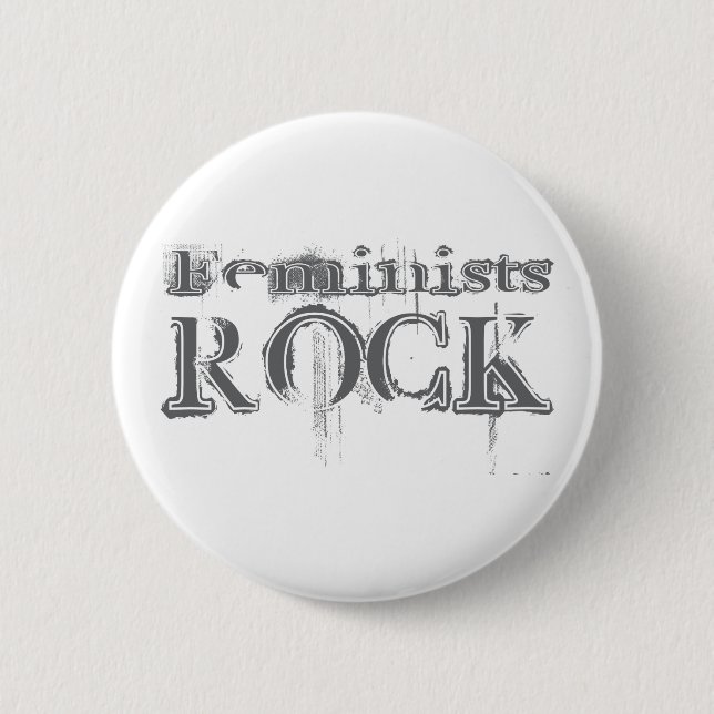 Feminists Rock 2 Inch Round Button (Front)