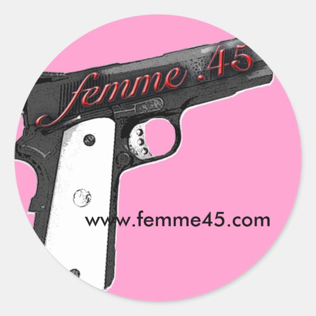 Femme .45 Promo Sticker Pink (Front)