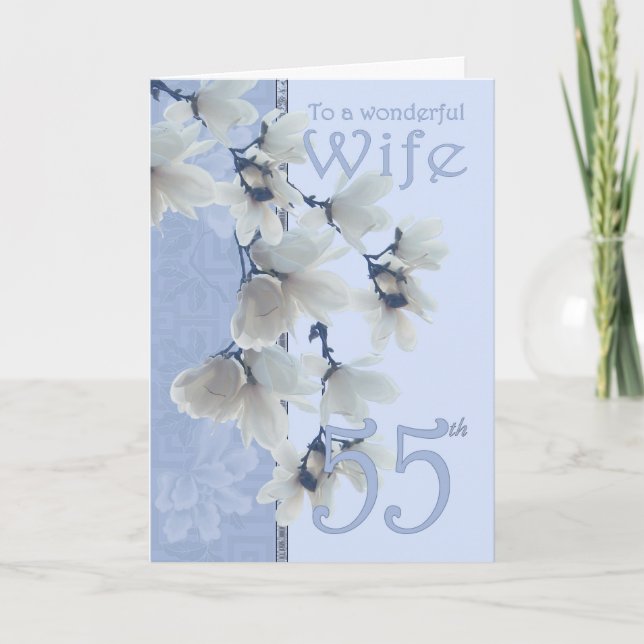Femme 55 Anniversaire - Carte d'anniversaire Femme (Devant)