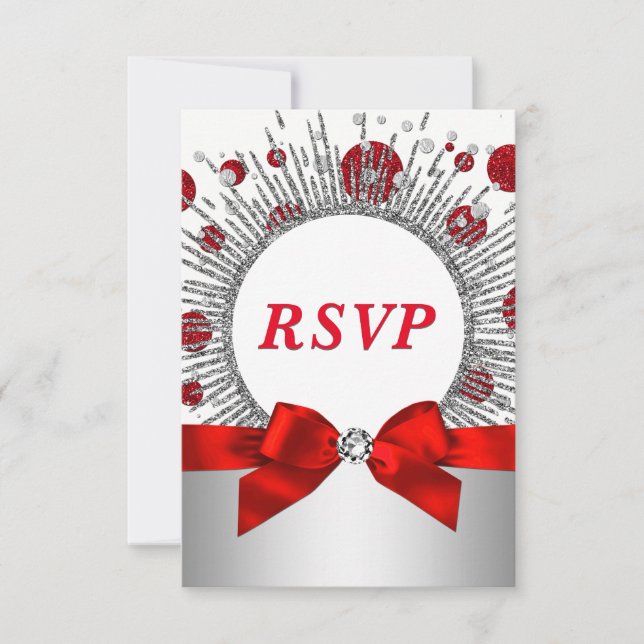 Femme 70e anniversaire de fête RSVP Red Silver (Devant)