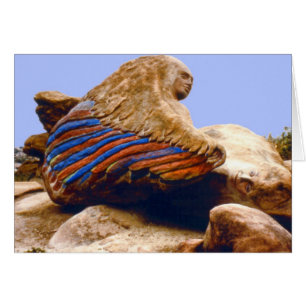 Femme à ailes/carte étendue de l'homme 1/Folded