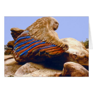 Femme à ailes/carte étendue de l'homme 1/Folded