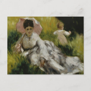 Femme à l'ombrelle et enfant - Auguste Renoir Postcard