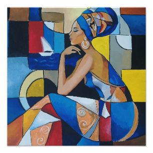 Femme africaine au bord de la mer Photo Cubisme Ab