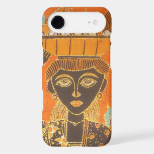 Femme africaine portant panier d'art