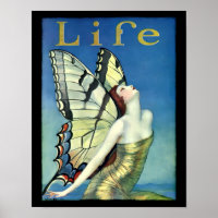 Femme Art Déco vintage Avec Ailes Papillon