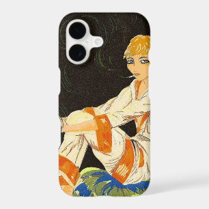Femme Art Déco Vintage, Fumant par S. Chompre