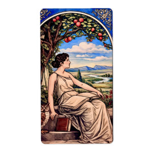 Femme Art nouveau lisant sous un arbre de style vi