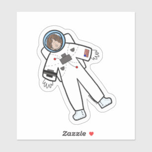 Femme astronaute autocollant coupe personnalisée