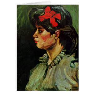 Femme au ruban rouge Portrait par Vincent van Gogh