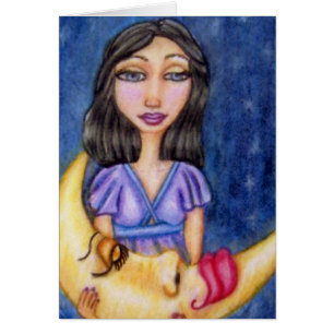 Femme au visage de la lune dormant d'Imaginaire