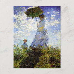 Femme avec carte postale Parasol