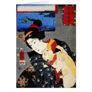 Femme avec chat - Art japonais - Utagawa Kuniyoshi