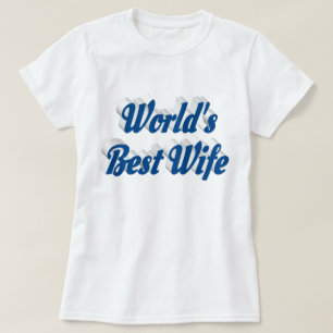 Femme avec le texte bleu T-shirt