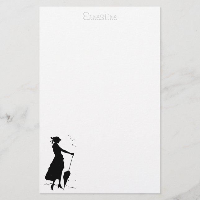 Femme avec papeterie parapluie - personnalisée (Devant)