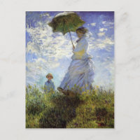 Femme avec Parasol en détail carte postale