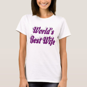 Femme avec texte violet T-shirt