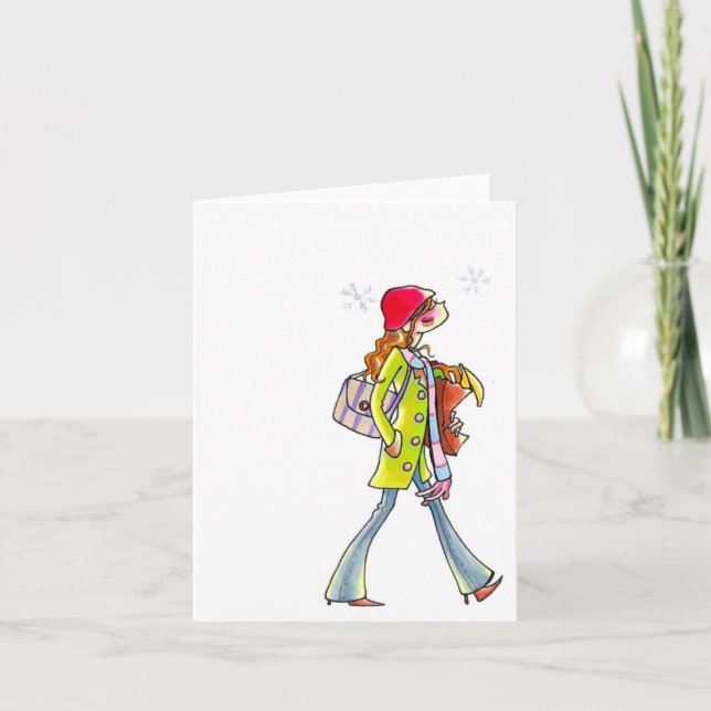 femme carte pour notes d'hiver (Devant)