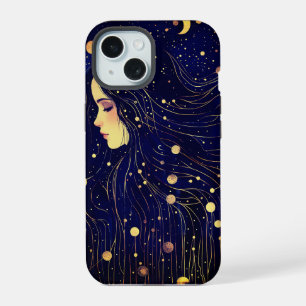 Femme Céleste Déesse Lune Étoiles Ciel