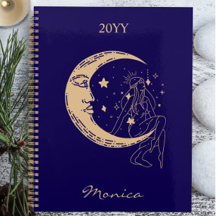 Femme céleste lune & étoiles,boho,élégant or
