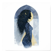 Femme céleste minimaliste Affiche en terre cuite