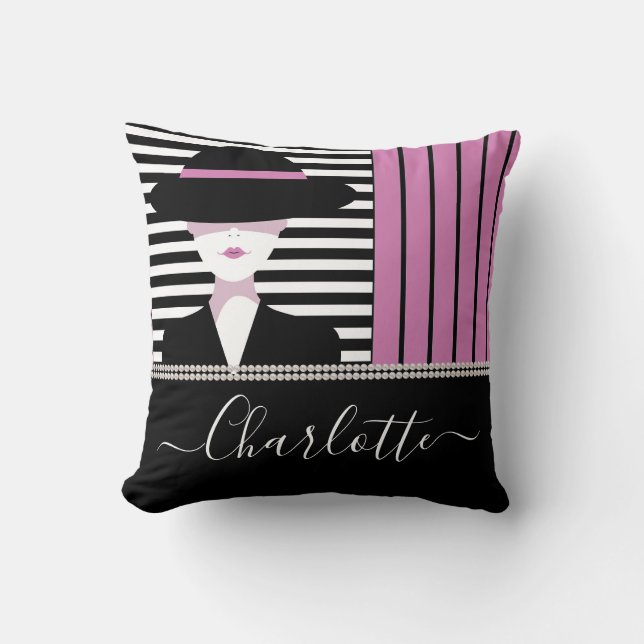 Femme chic branchée avec oreiller à jetons casquet (Recto)