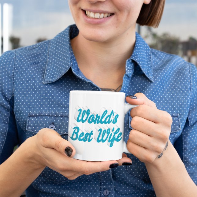Femme ciel bleu demi-texte tasse de café (Créateur téléchargé)