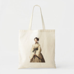 Femme coréenne dans le Sac fourre-tout de Hanbok