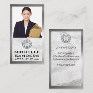 Femme d'affaires   Carte de visite du logo droit