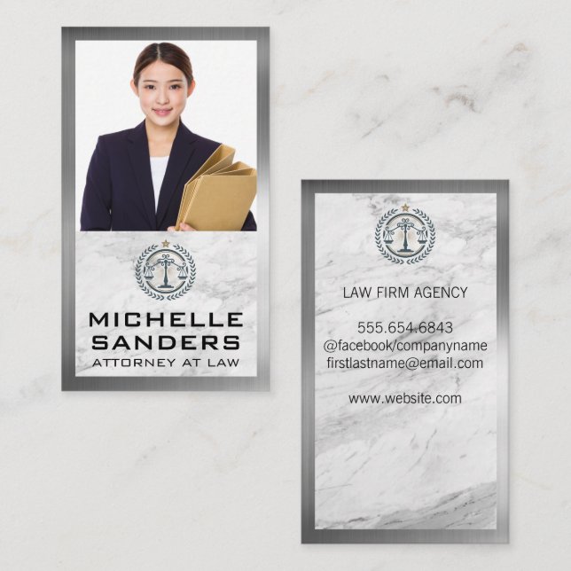 Femme d'affaires | Carte de visite du logo droit (Devant / Derrière)