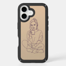 Femme d'art en ligne minimaliste avec café | Esthé