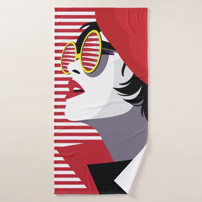 Femme de mode dans style pop art. (Serviette de bain)