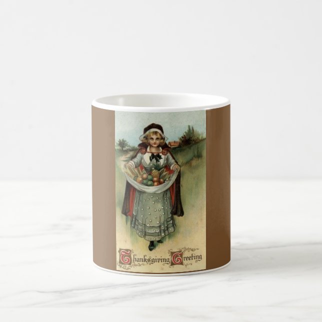 Femme de pèlerinage Vintage Thanksgiving Mug (Centre)