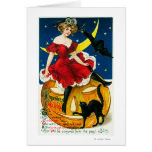 Femme de salutations de Halloween sur