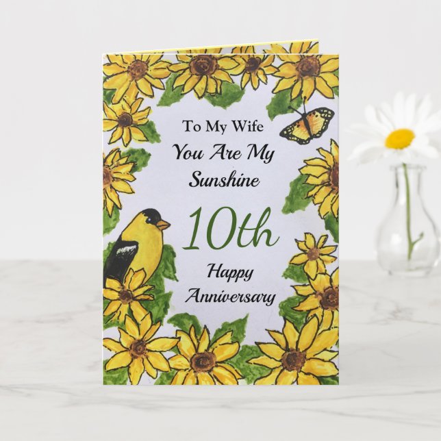 Femme du 10e anniversaire Vous êtes ma carte solei (Petite plante)