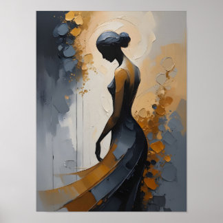 Femme Élégante Art Mural Abstrait