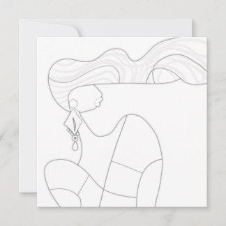 Femme Élégante Carte d'Art Moderne de Coloration D