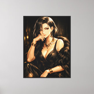 Femme Élégante d'Anime – Impression d'Art Dark Gla