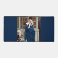 Femme élégante victorienne lisant dans une bibliot