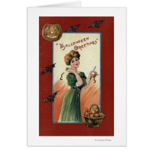 Femme en vert robe Peeling Pomme