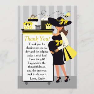 Femme enceinte de carte de remerciements de baby