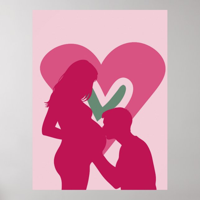 Femme enceinte élégante silhouette décoration mura (Devant)