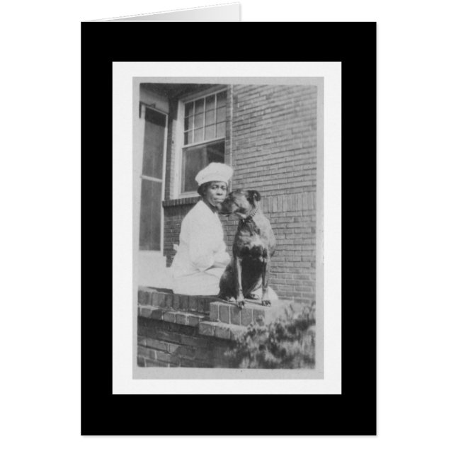Femme et chien photographié Vintage (Devant)