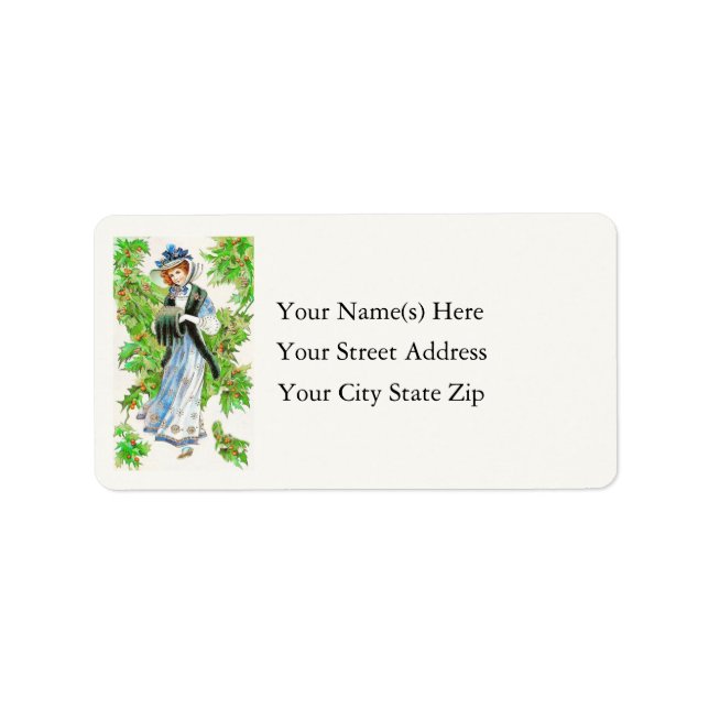 Femme Et Étiquette de adresse Vintage Holly (Devant)