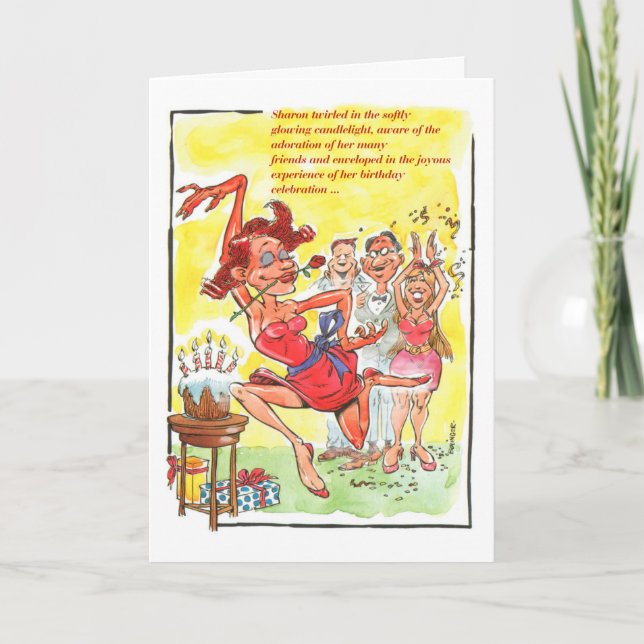 Femme faisant la carte de fantaisie de danse (Devant)