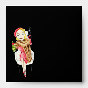 Femme Fatale black Square Envelope