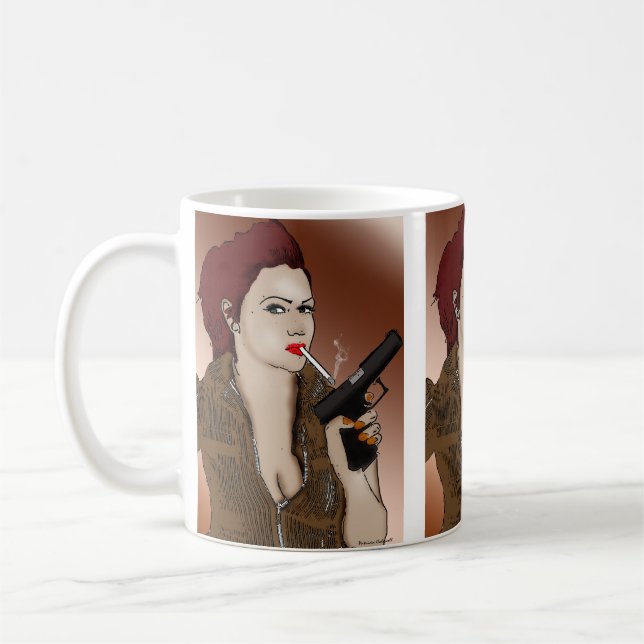 Femme Fatale - Smoking and Guns Mug (Left)
