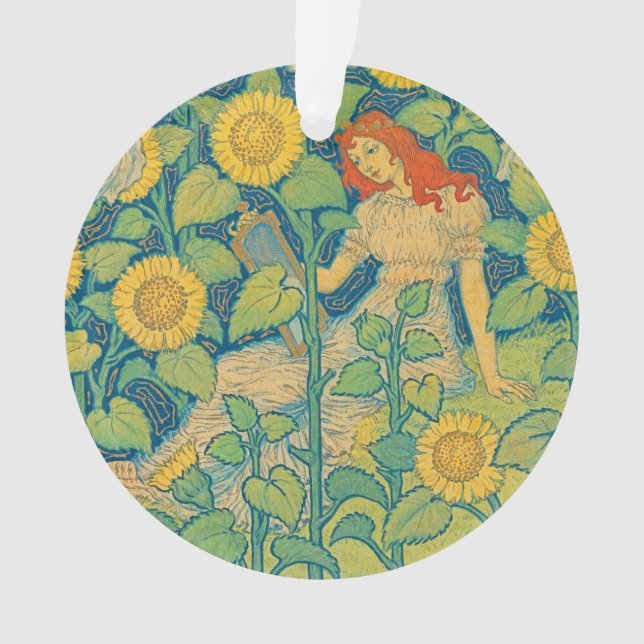 Femme-fille de fleurs dans le jardin de tournesol (devant)