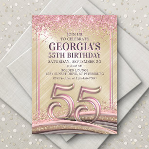 Femme Glam 55e anniversaire Invitation