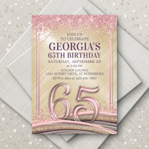 Femme Glam 65e anniversaire Invitation
